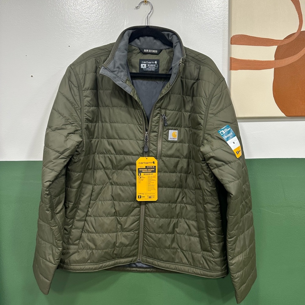 Carhartt Rain Defender Lightweight Insulated Jacket Moss Green - 2 Warmer Rating